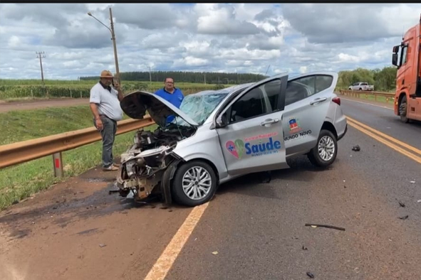 Motorista da saúde sofre acidente em Nova Alvorada do Sul e sai ileso