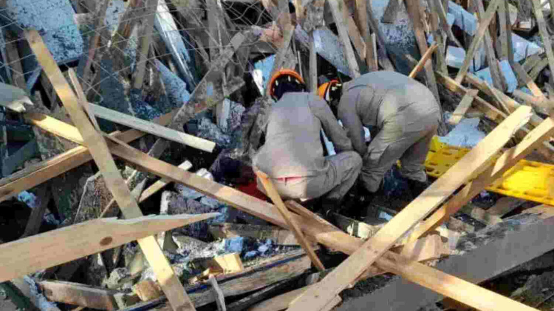 Duas pessoas ficam feridas após estrutura de obra desabar em Nova Andradina