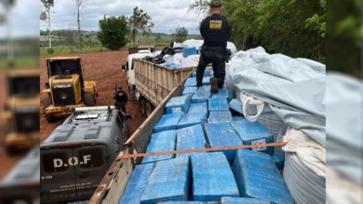 Itaquirai – DOF apreende carreta com 8 toneladas de maconha em meio a carga de fertilizantes